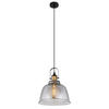 HÄNGELEUCHTE 30/120 cm    - Messingfarben/Schwarz, Design, Glas/Metall (30/120cm) - Globo