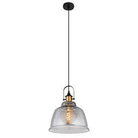 HÄNGELEUCHTE 30/120 cm  - Messingfarben/Schwarz, Design, Glas/Metall (30/120cm) - Globo