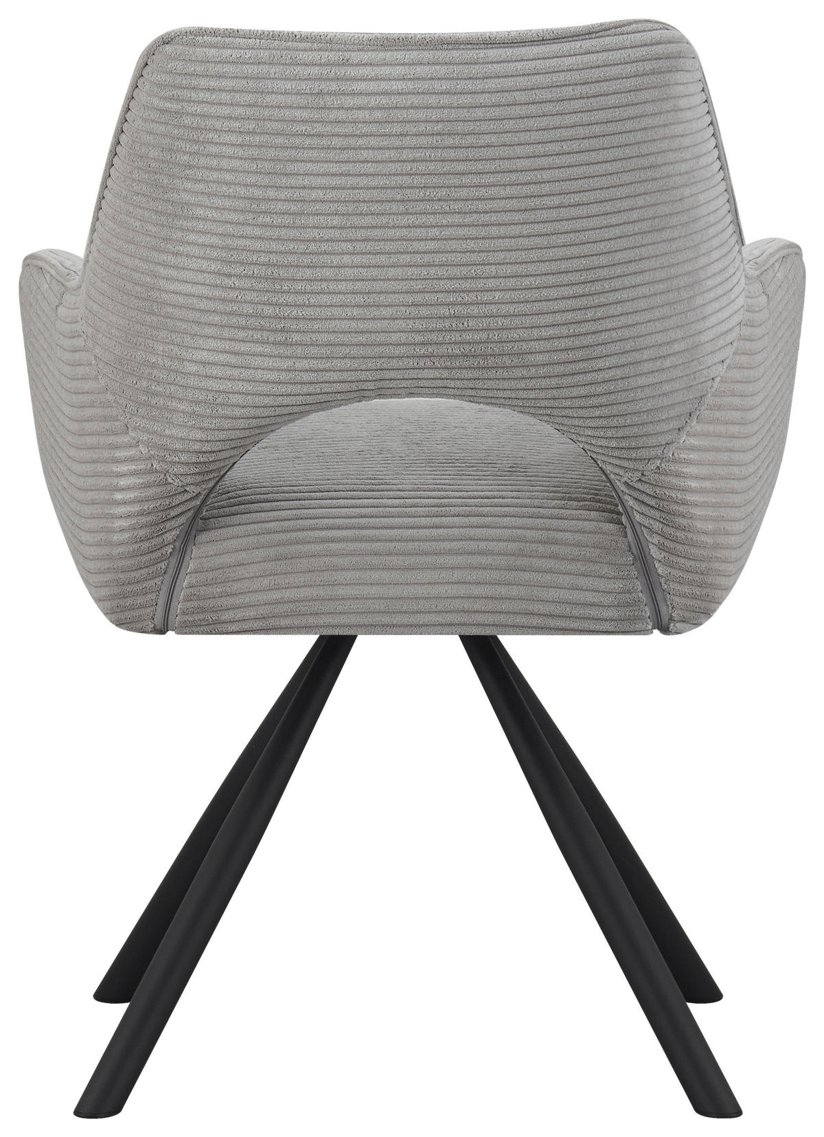 ARMLEHNSTUHL  in Eisen Cord  - Hellgrau/Schwarz, Design, Textil/Metall (60/85/63cm) - Hom`in