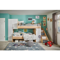 JUGENDZIMMER - Weiss/Eichefarben, Design, Holzwerkstoff (90/200cm) - Novel