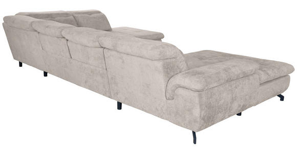 WOHNLANDSCHAFT Creme Struktur  - Creme/Schwarz, KONVENTIONELL, Textil/Metall (188/357/253cm) - Carryhome