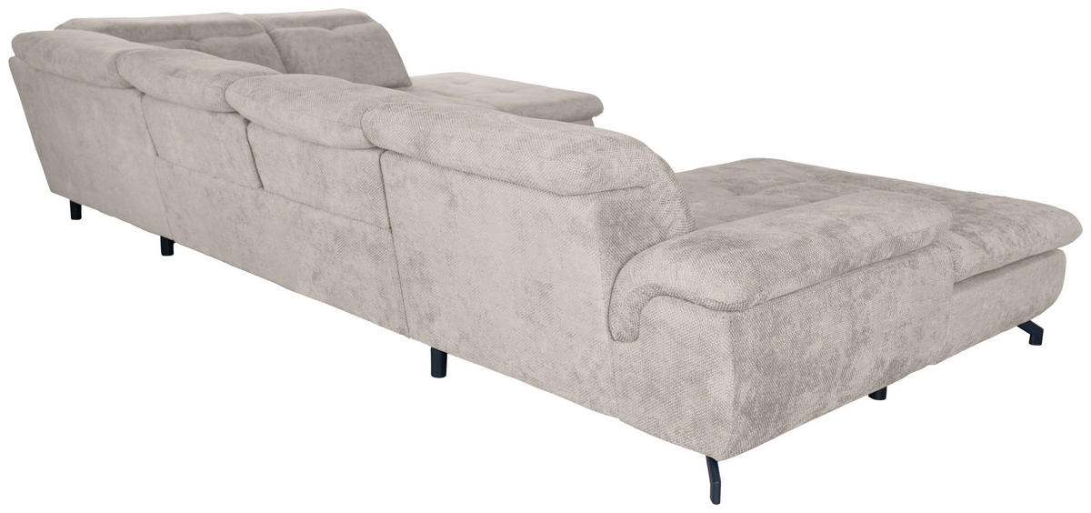WOHNLANDSCHAFT in Struktur Creme  - Creme/Schwarz, KONVENTIONELL, Textil/Metall (188/357/253cm) - Carryhome
