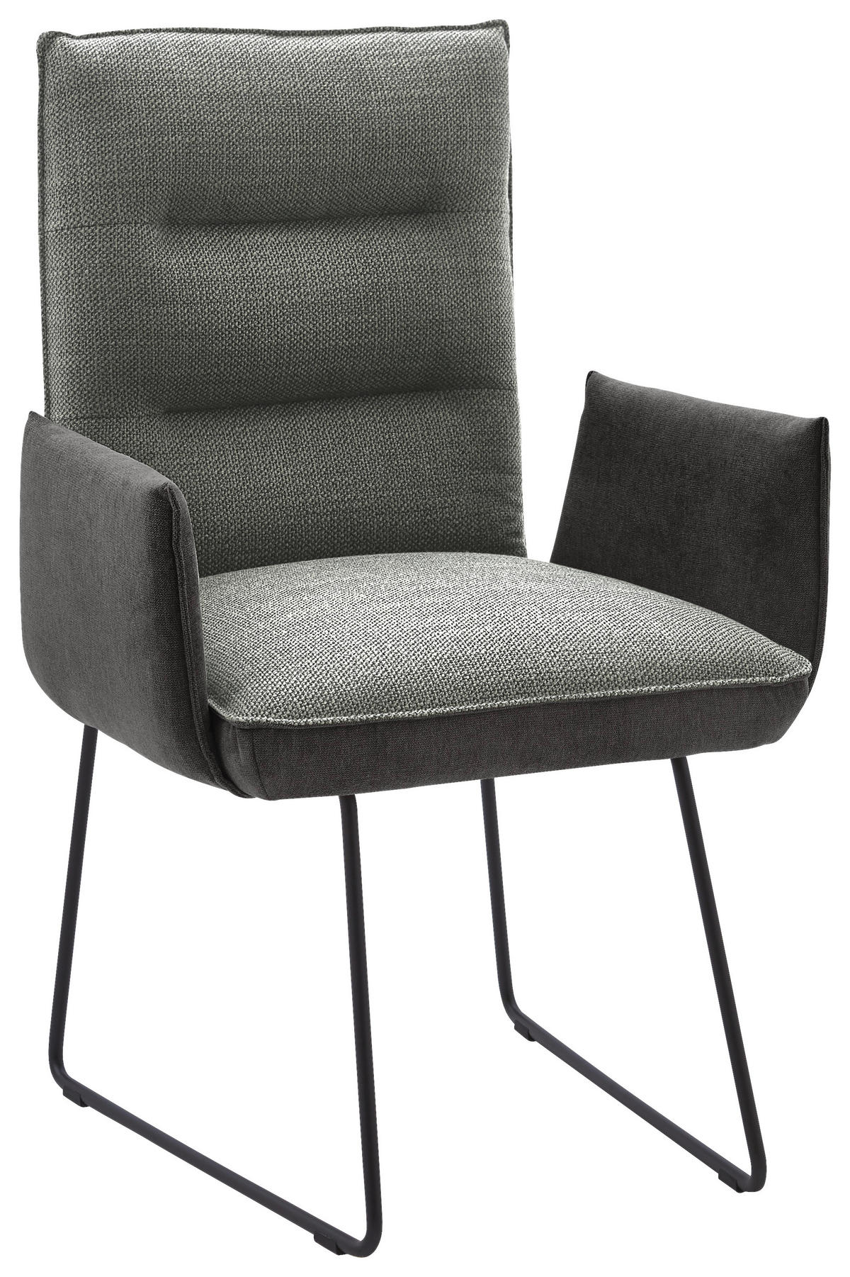 ARMLEHNSTUHL  in Stahl Flachgewebe  - Schwarz/Grau, Design, Textil/Metall (59/93/59cm) - Dieter Knoll