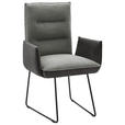 ARMLEHNSTUHL  in Stahl Flachgewebe  - Schwarz/Grau, Design, Textil/Metall (59/93/59cm) - Dieter Knoll