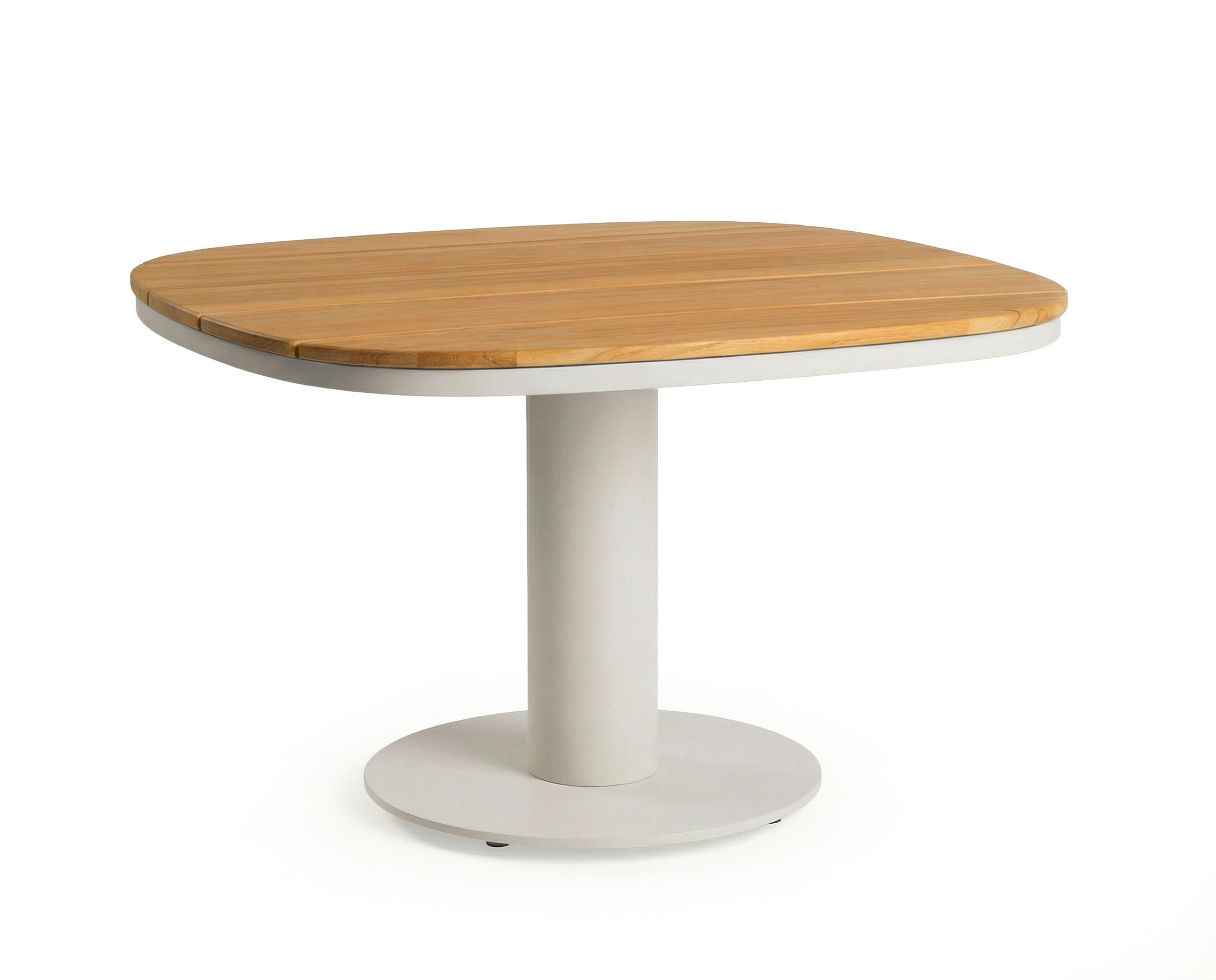 LOUNGETISCH  - Weiss/Teakfarben, Modern, Holz/Metall (70/70/42cm) - Tierra Outdoor