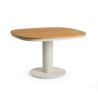 LOUNGETISCH  - Weiss/Teakfarben, Modern, Holz/Metall (70/70/42cm) - Tierra Outdoor