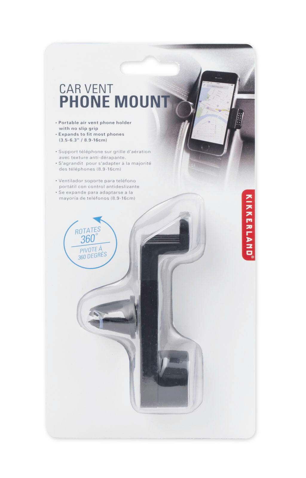 DRŽÁK NA MOBIL - černá, Basics, plast (10/2,8/20cm) - Kikkerland