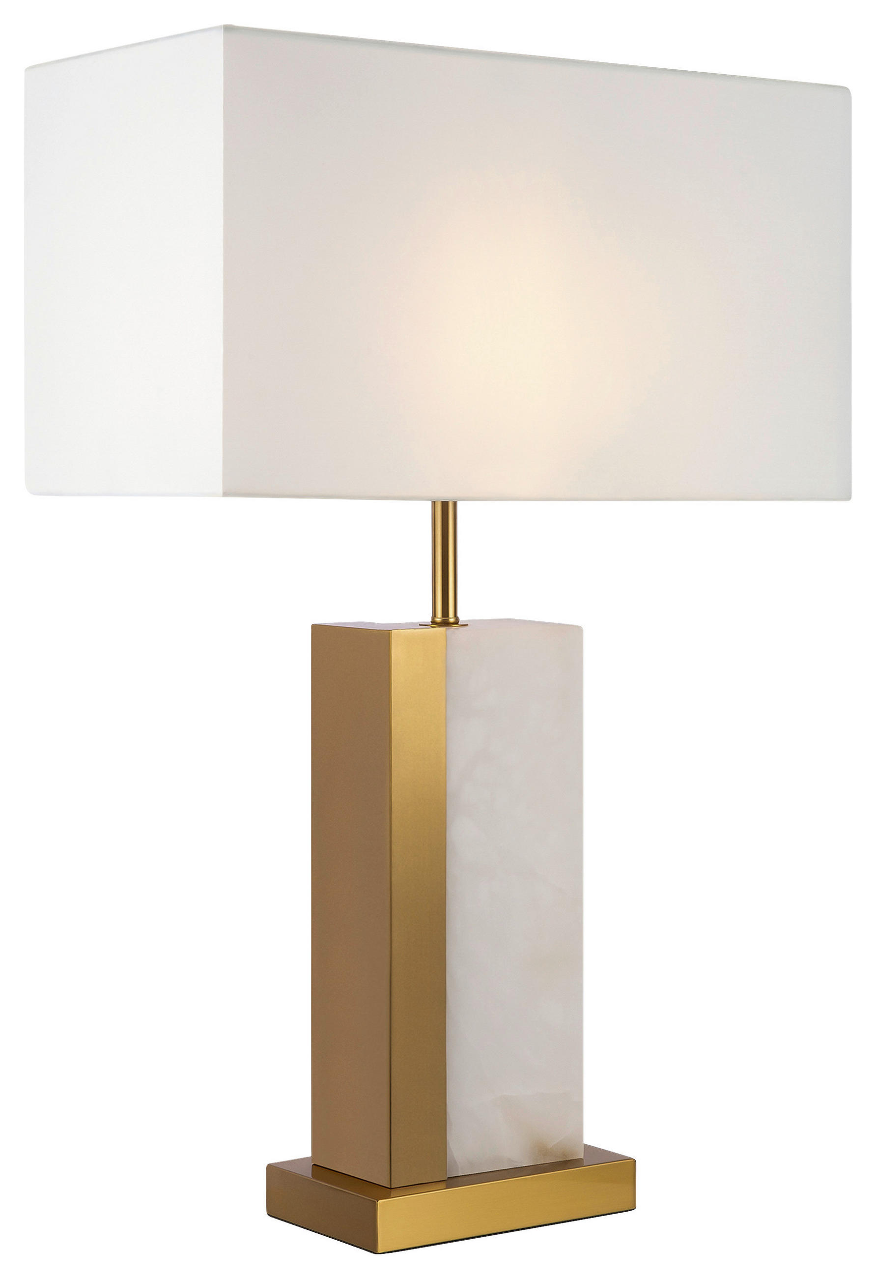 TISCHLEUCHTE 45/22/67,5 cm  - Messingfarben/Weiß, Trend, Textil/Stein (45/22/67,5cm) - MAYTONI