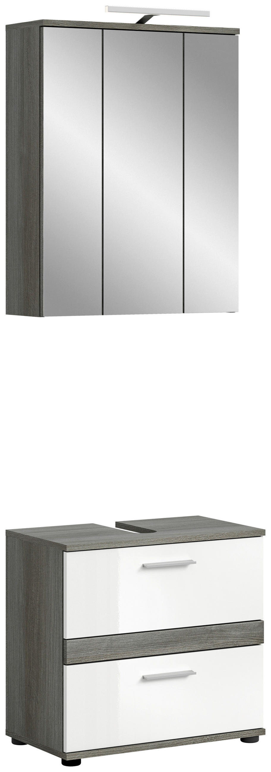KÚPEĽŇA biela s vysokým leskom  - čierna/biela s vysokým leskom, Modern, kompozitné drevo/plast (60cm) - MID.YOU