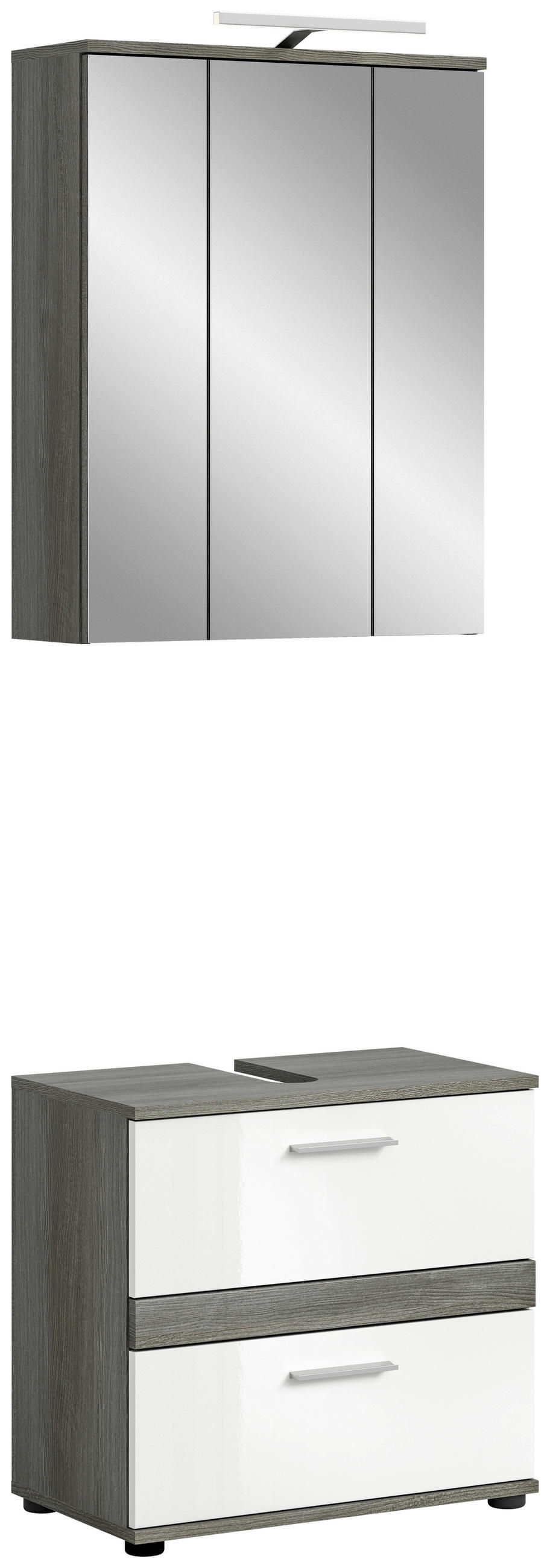 KÚPEĽŇA biela s vysokým leskom  - čierna/biela s vysokým leskom, Modern, kompozitné drevo/plast (60cm) - MID.YOU
