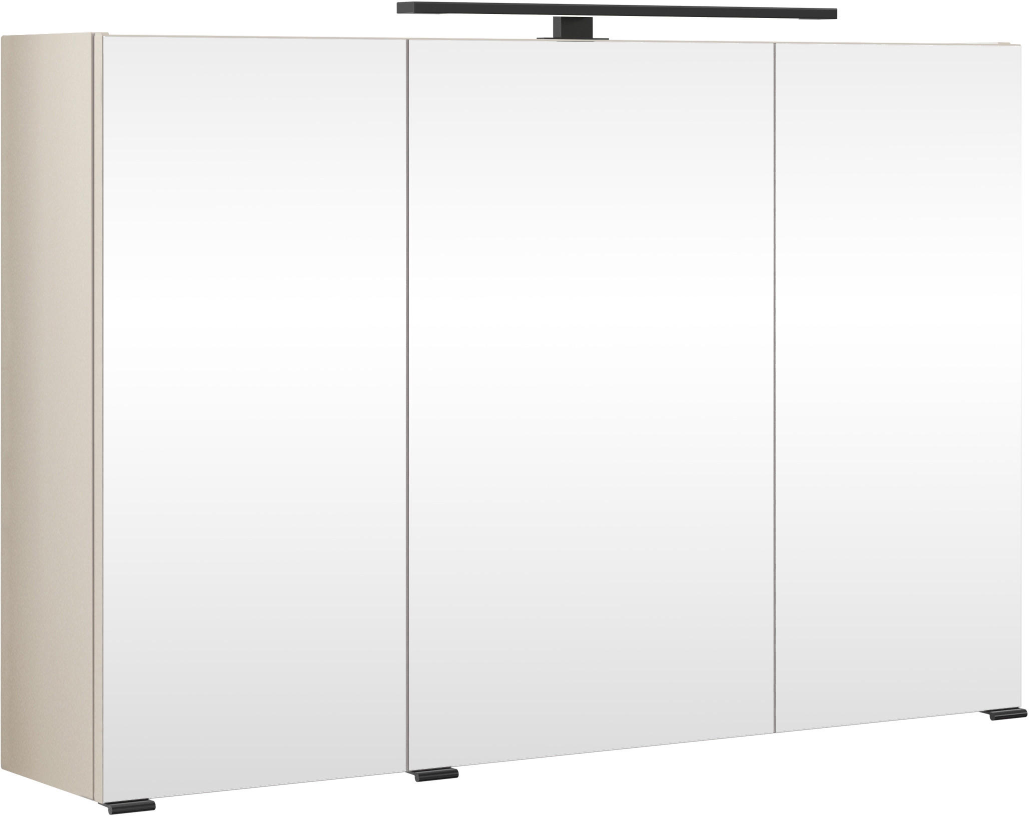 SPIEGELSCHRANK 100/64/20 cm  - Sandfarben/Schwarz, KONVENTIONELL, Glas/Holzwerkstoff (100/64/20cm) - Xora