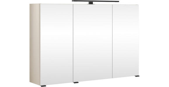 SPIEGELSCHRANK 100/64/20 cm  - Sandfarben/Schwarz, KONVENTIONELL, Glas/Holzwerkstoff (100/64/20cm) - Xora