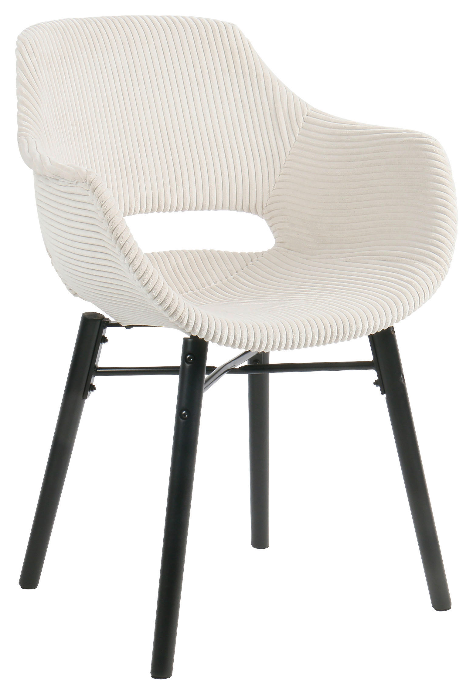 ARMLEHNSTUHL  in Cord matt  - Beige/Schwarz, MODERN, Holz/Kunststoff (58/81/61cm) - MID.YOU