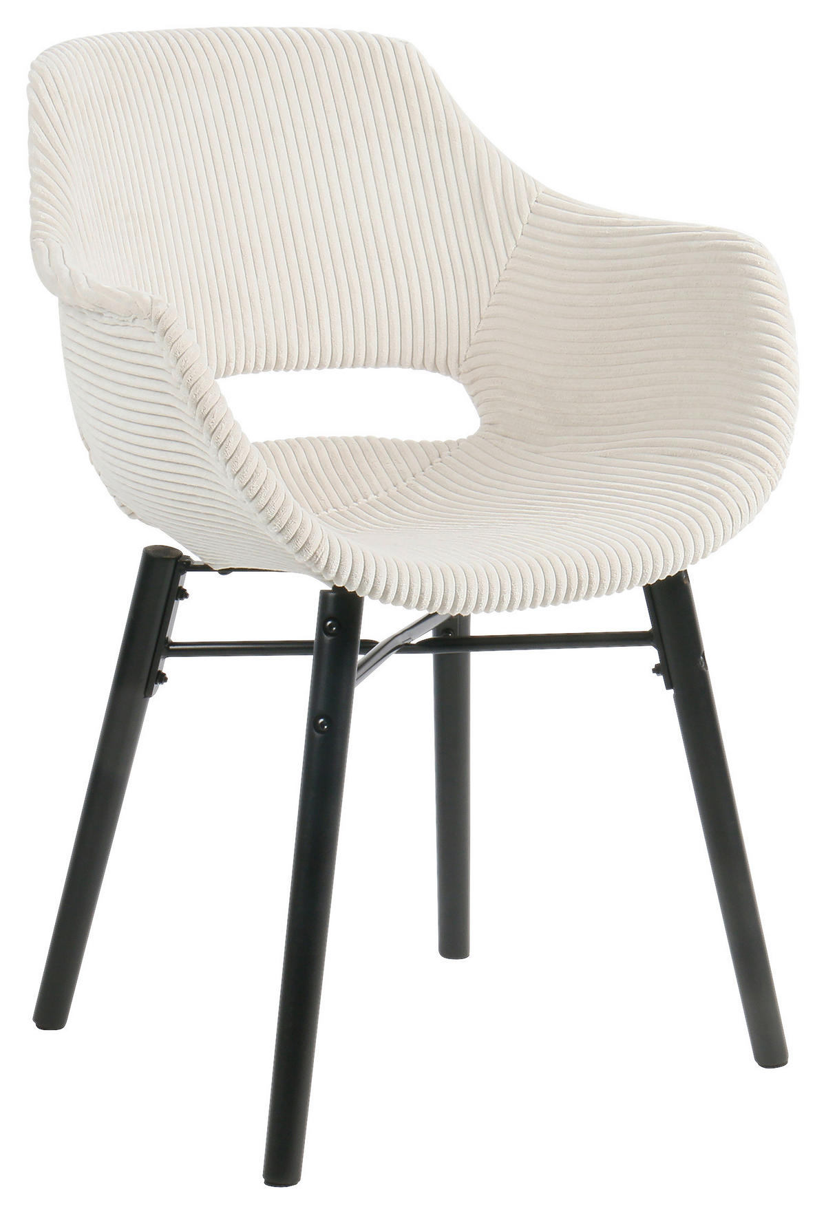 ARMLEHNSTUHL  in Cord matt  - Beige/Schwarz, MODERN, Holz/Kunststoff (58/81/61cm) - MID.YOU