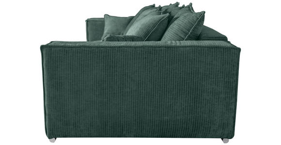 BIGSOFA in Flachgewebe Grün  - Chromfarben/Grün, KONVENTIONELL, Textil/Metall (256/68/122cm) - Carryhome