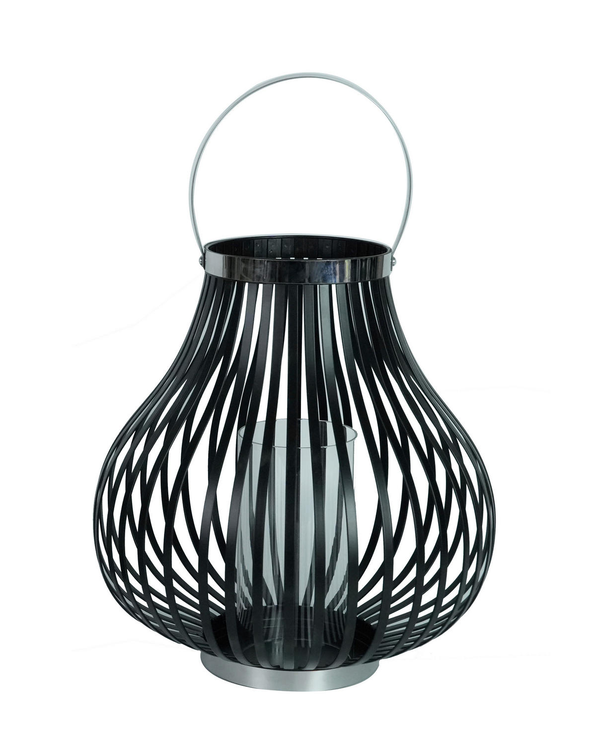 LATERNE - Klar/Edelstahlfarben, LIFESTYLE, Glas/Metall (34/35,5cm)