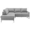 ECKSOFA in Mikrofaser Hellgrau  - Chromfarben/Beige, Design, Textil/Metall (200/229cm) - Pure Home Lifestyle