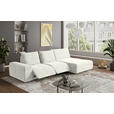 ECKSOFA in Velours Creme  - Creme/Schwarz, Design, Kunststoff/Textil (342/174cm) - Xora