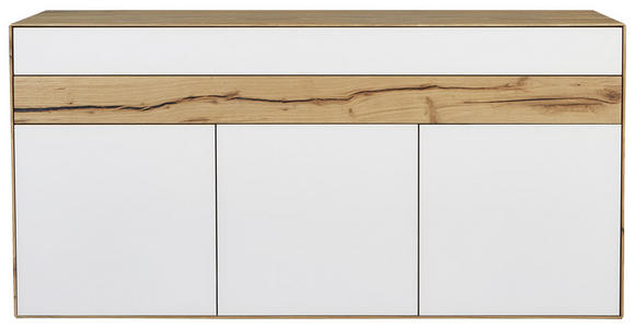SIDEBOARD 152/90,3/47,6 cm  - Eichefarben/Schwarz, Design, Glas/Holz (152/90,3/47,6cm) - Valnatura