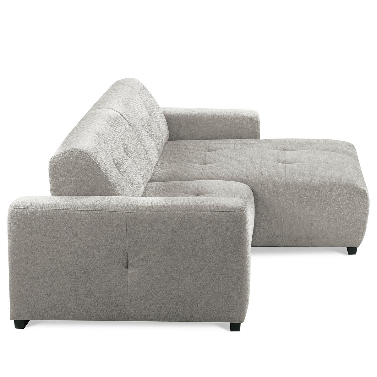 ECKSOFA AUSTIN Hellgrau Flachgewebe Sitztiefenverstellung  - Hellgrau/Schwarz, Design, Kunststoff/Textil (286/169cm) - Livetastic