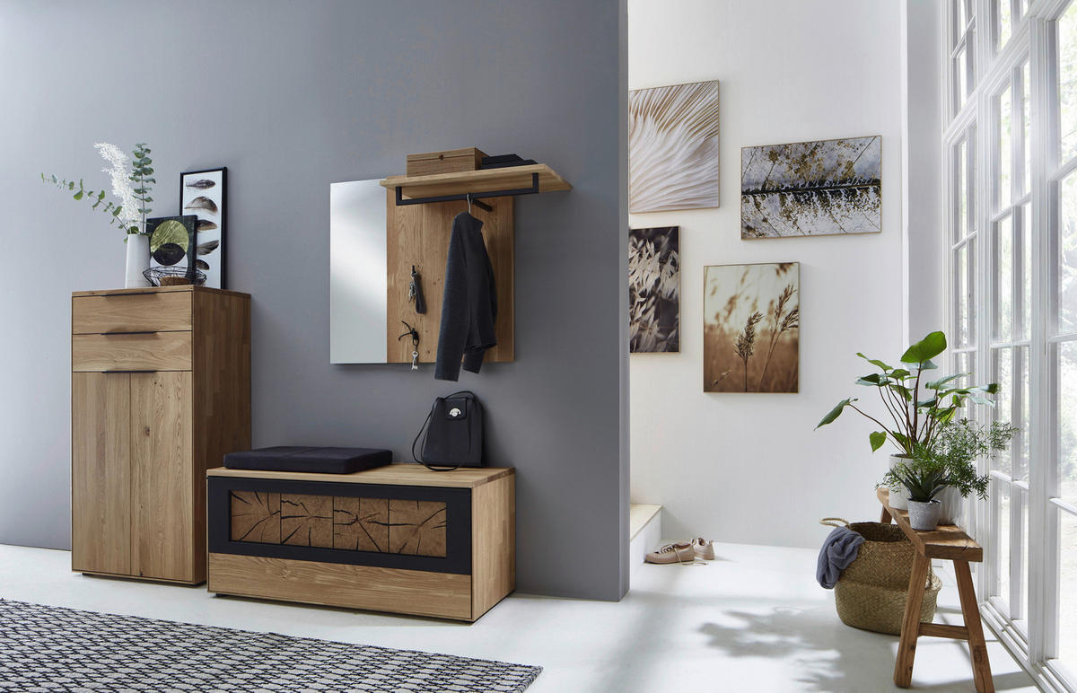 GARDEROBE  in 233,8/182/45,2 cm  - Wildeiche, Design, Glas/Holz (233,8/182/45,2cm) - Valdera