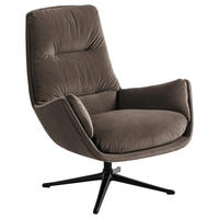 SESSEL in Samt Taupe  - Taupe/Schwarz, Design, Textil/Metall (83/94/97cm) - home24