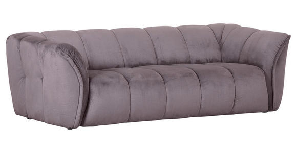 BIGSOFA Plüsch Grau  - Schwarz/Grau, KONVENTIONELL, Kunststoff/Textil (220/67/106cm) - Carryhome