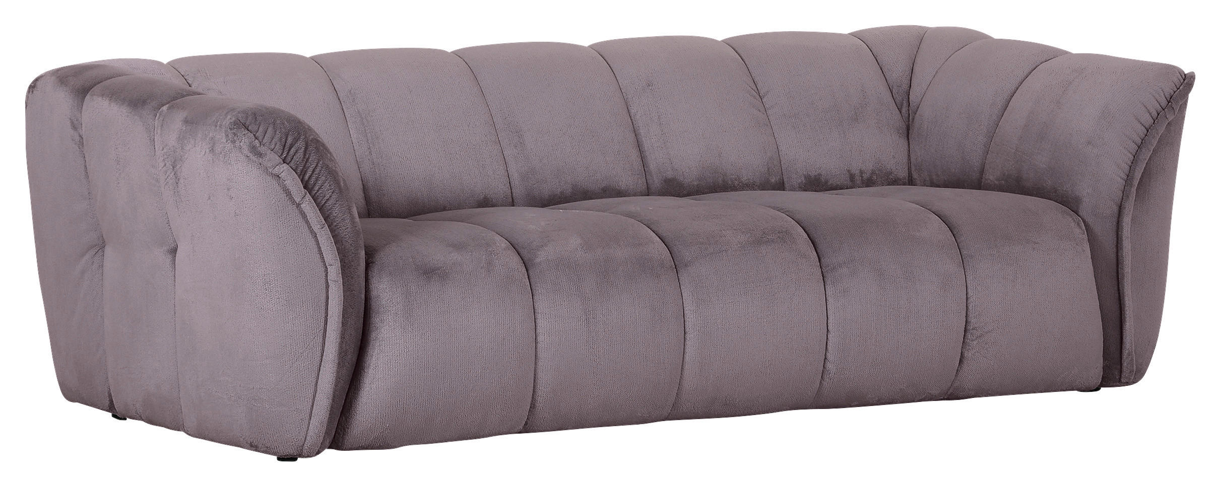 BIG SOFFA i plysch grå  - svart/grå, Klassisk, textil/plast (220/67/106cm) - MID.YOU