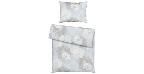 Bettwäsche Adelheid 140/200cm - Taupe/Blau, KONVENTIONELL, Textil (140/200cm) - Ombra