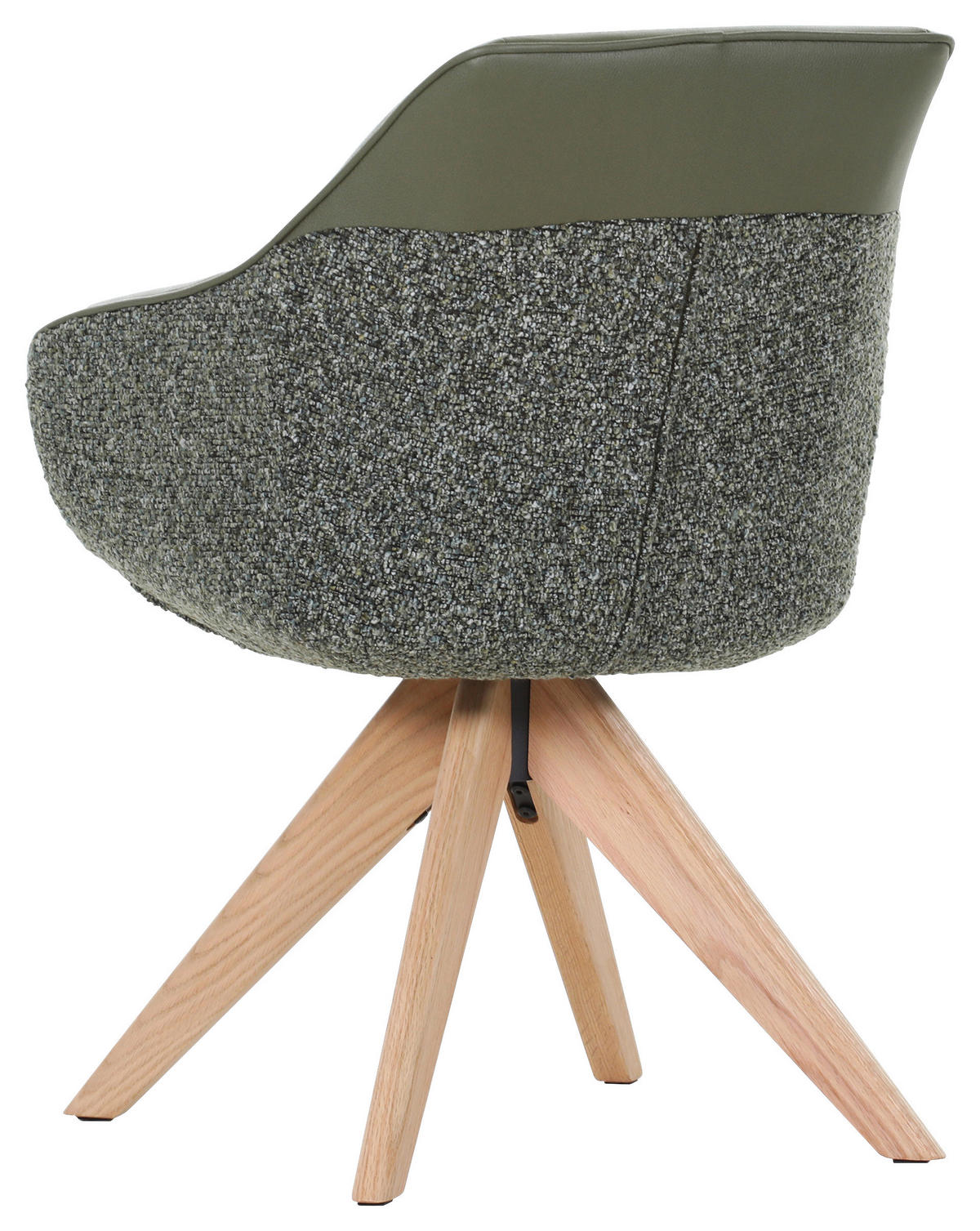 ARMLEHNSTUHL  in Lederlook, Chenille  - Eichefarben/Olivgrün, KONVENTIONELL, Holz/Textil (60/83/65cm) - Landscape