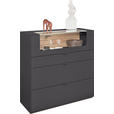 HIGHBOARD Graphitfarben  121,9/121,5/45,2 cm  - Schwarz/Graphitfarben, Design, Glas/Holzwerkstoff (121,9/121,5/45,2cm) - Dieter Knoll