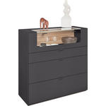 HIGHBOARD Graphitfarben  121,9/121,5/45,2 cm  - Schwarz/Graphitfarben, Design, Glas/Holzwerkstoff (121,9/121,5/45,2cm) - Dieter Knoll