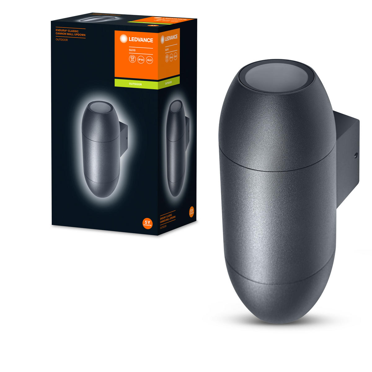 AUßENWANDLEUCHTE Endura Classic Cannon UpDown 10,5/7,5/18 cm   - Anthrazit, Basics, Glas/Metall (10,5/7,5/18cm) - Ledvance