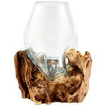VASE 30 cm  - Klar/Transparent, Natur, Glas/Holz (20/30cm) - Ambia Home