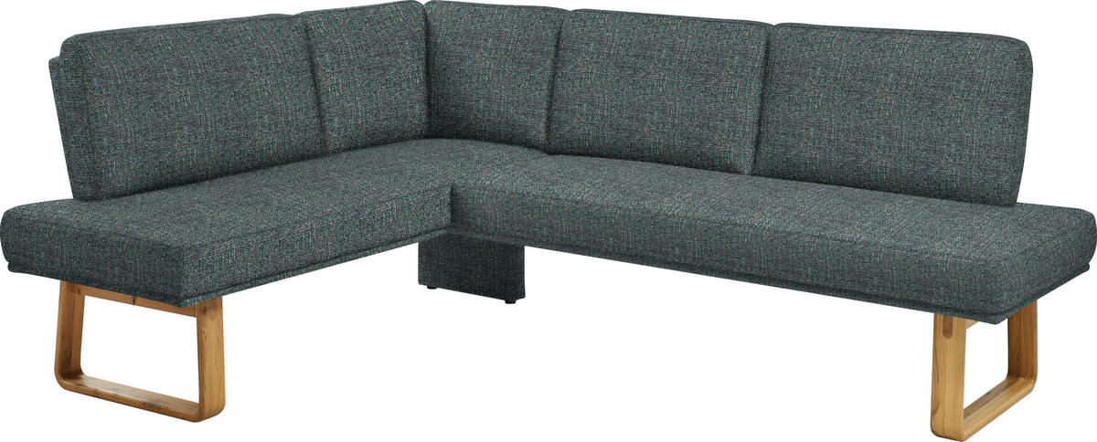 ECKBANK 174/240 cm  in Türkis, Eichefarben  - Türkis/Eichefarben, Design, Holz/Textil (174/240cm) - Dieter Knoll