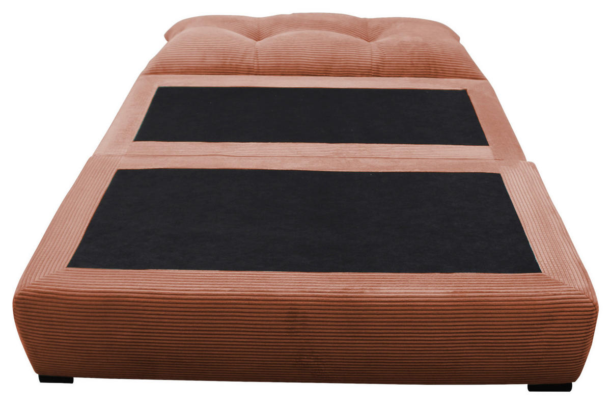 SCHLAFSOFA  mit Liegefunktion Cord Koralle  - Koralle/Schwarz, Design, Kunststoff/Textil (154/93/85cm) - MID.YOU