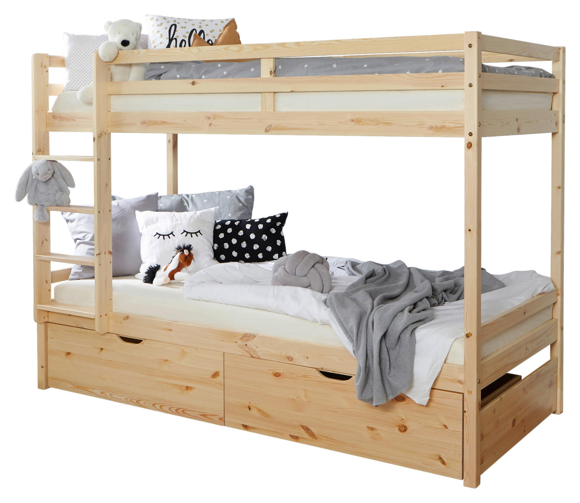 ETAGENBETT - Naturfarben/Kieferfarben, MODERN, Holz (90/200cm) - MID.YOU