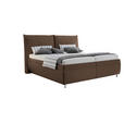 POLSTERBETT Matratze, gepolstertes Kopfteil, Lattenrost, Bettkasten Braun 180/200 cm  - Silberfarben/Weiß, KONVENTIONELL, Holz/Textil (180/200cm) - Dieter Knoll