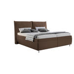 POLSTERBETT Matratze, gepolstertes Kopfteil, Lattenrost, Bettkasten Braun 180/200 cm  - Silberfarben/Weiß, KONVENTIONELL, Holz/Textil (180/200cm) - Dieter Knoll