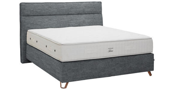 BOXSPRINGBETT 200/200 cm  in Dunkelgrau  - Dunkelgrau/Kupferfarben, KONVENTIONELL, Textil/Metall (200/200cm) - Ambiente