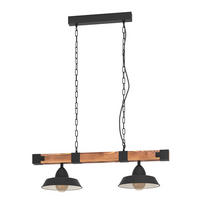 HÄNGLAMPA 86/26/110 cm  - brun/svart, Natur, metall/trä (86/26/110cm) - Eglo