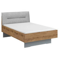 BETT 120/200 cm  in Grau, Eichefarben   - Eichefarben/Grau, Trend, Holzwerkstoff/Textil (120/200cm) - Stylife