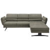 ECKSOFA in Flachgewebe Grün  279-327/176-217 cm  - Schwarz/Grün, Design, Textil/Metall (279-327/176-217cm) - Dieter Knoll