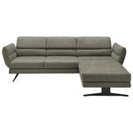 ECKSOFA in Flachgewebe Grün  - Schwarz/Grün, Design, Textil/Metall (279-327/176-217cm) - Dieter Knoll