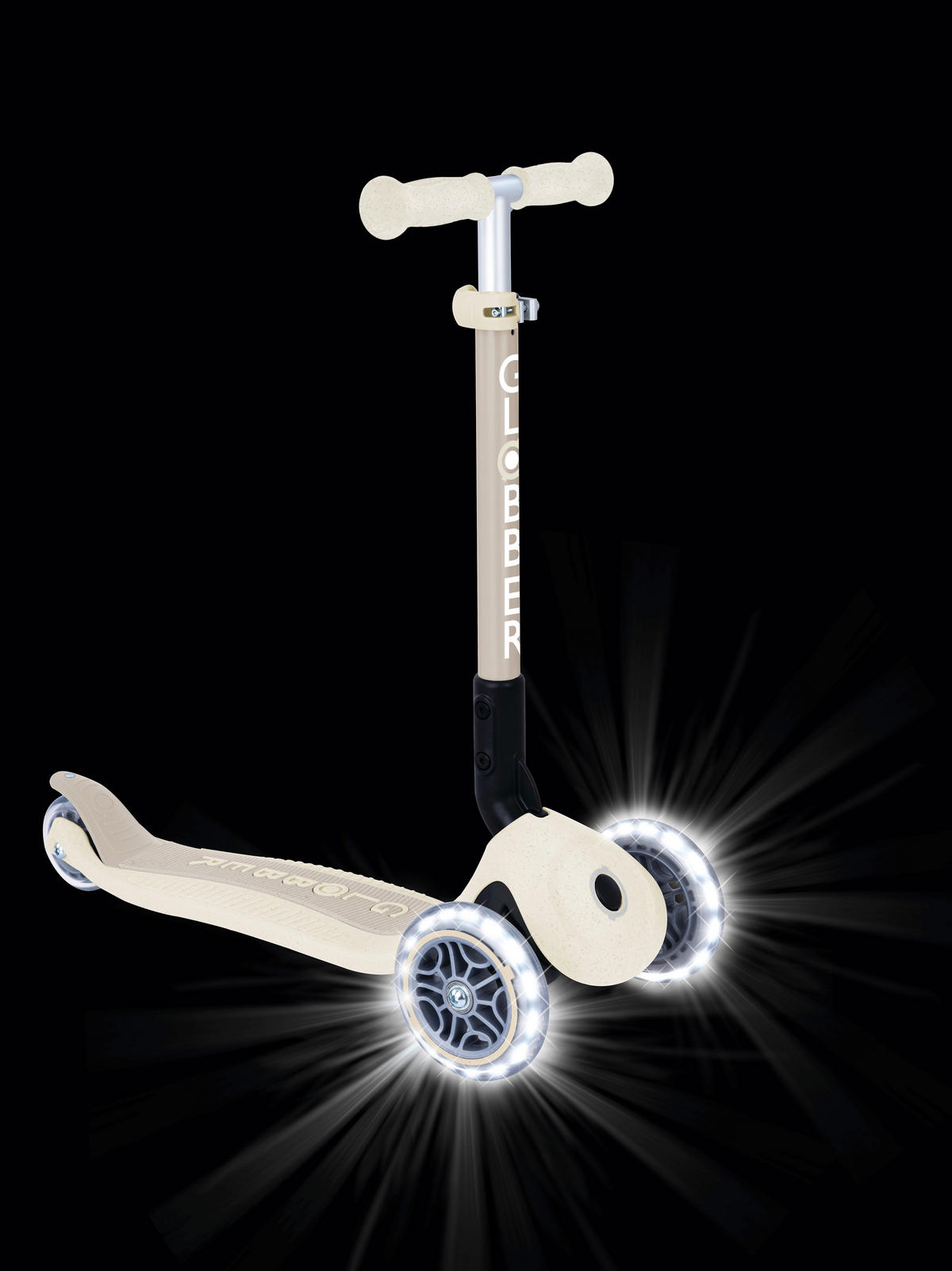 KINDERSCOOTER JUNIOR FOLDABLE LIGHTS  - Perlmutt, Basics, Kunststoff (57.5/28/68cm) - GLOBBER