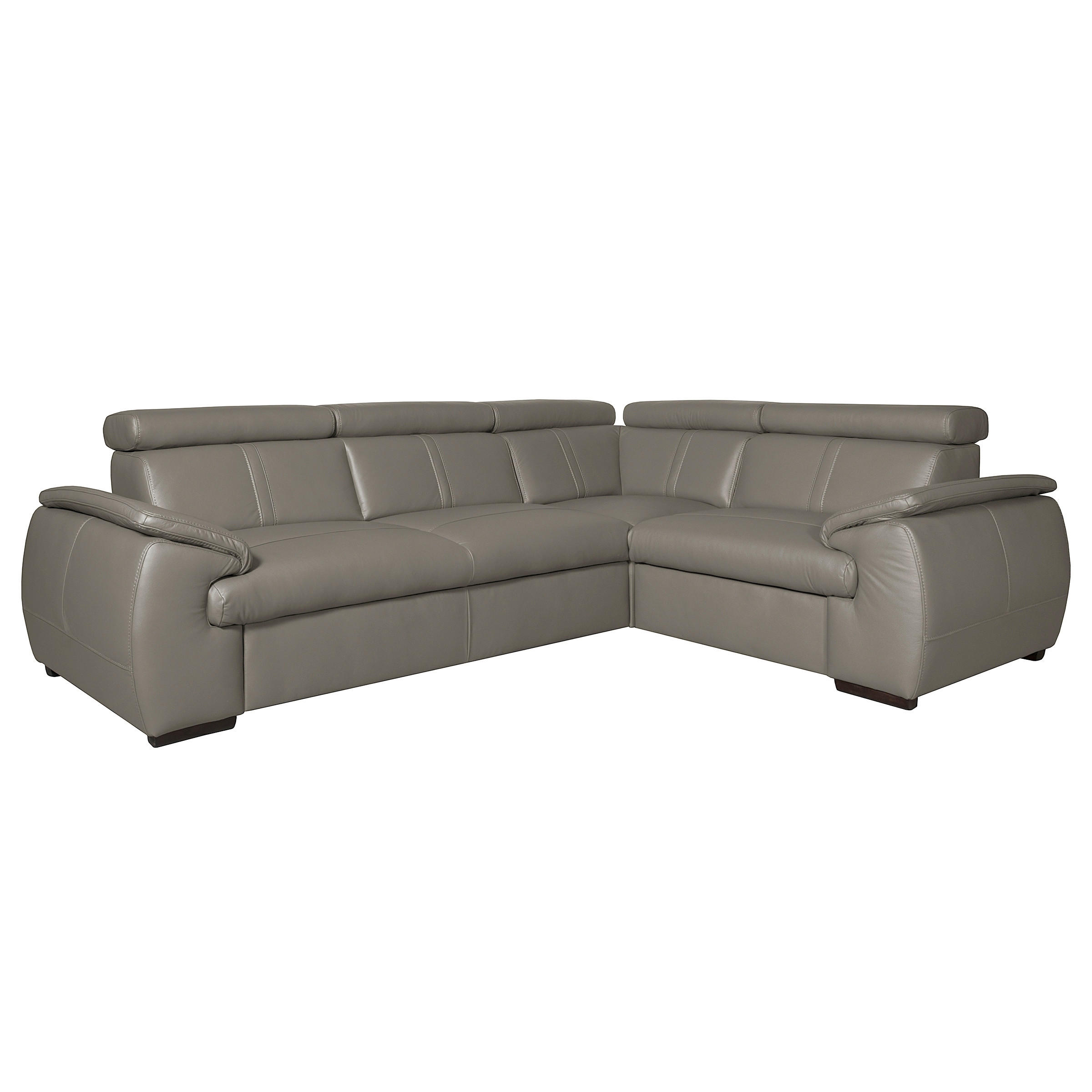 ECKSOFA  in Echtleder Schlammfarben  265/193 cm  - Wengefarben/Schlammfarben, Design, Leder/Holz (265/193cm) - Livetastic