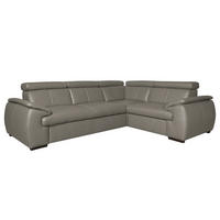 ECKSOFA  in Echtleder Schlammfarben  265/193 cm  - Wengefarben/Schlammfarben, Design, Leder/Holz (265/193cm) - Livetastic