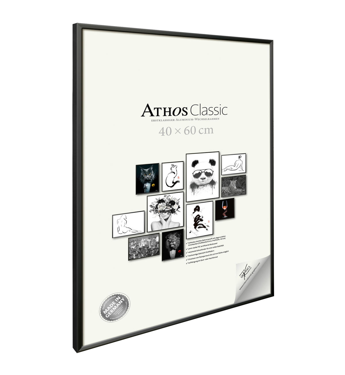 BILDERRAHMEN - Schwarz, Basics, Papier/Holzwerkstoff (40/60/1,8cm)