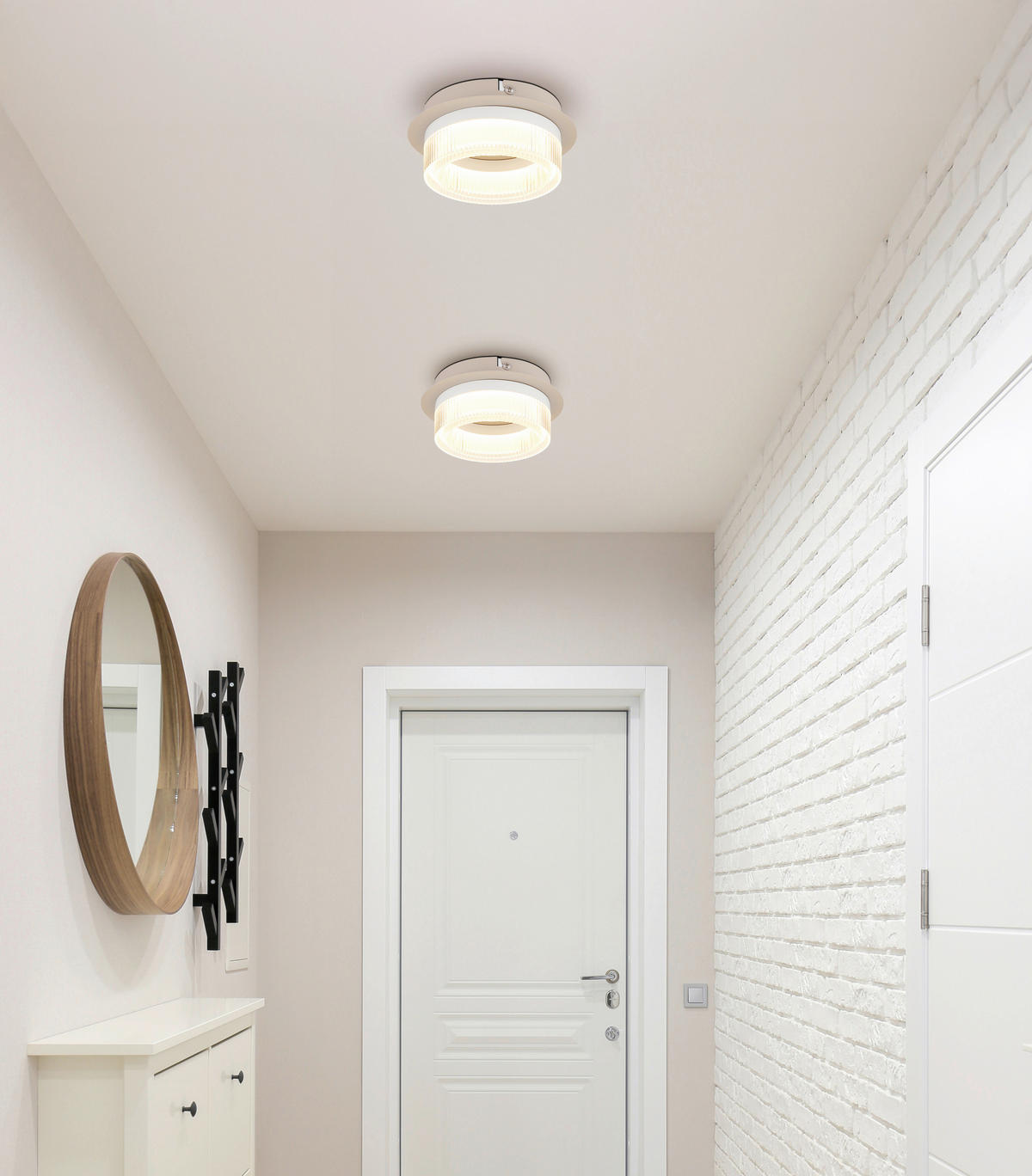 LED-DECKENLEUCHTE 16/7 cm   - Sandfarben/Transparent, Design, Kunststoff/Metall (16/7cm) - Globo