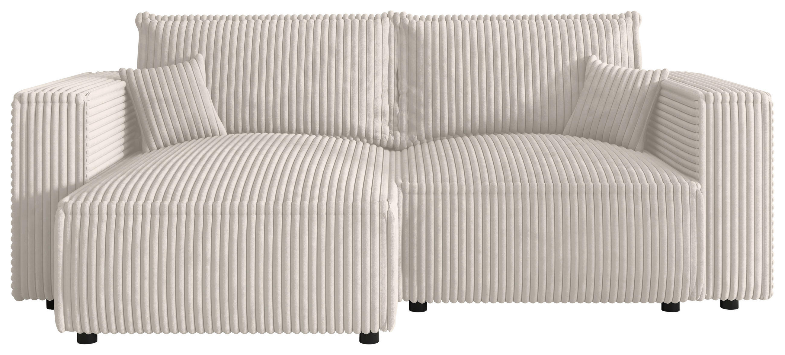 ECKSOFA  in Cord Creme  - Creme/Schwarz, MODERN, Kunststoff/Textil (153/250cm) - Xora